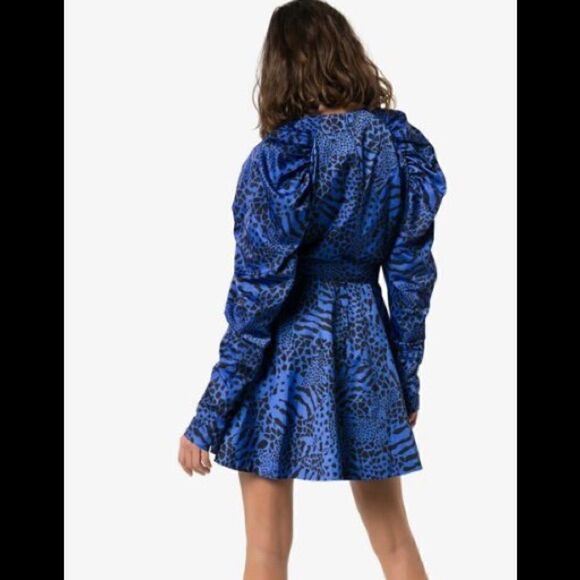 ROTATE Tara Animal Print Taffeta Dress 4 - Picture 3 of 9
